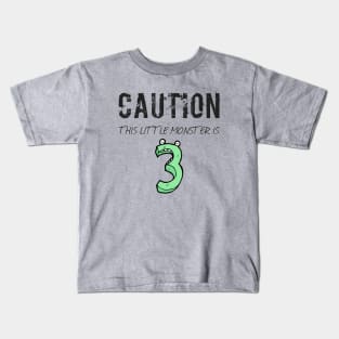3 Year Old Birthday Monster Gift Kids T-Shirt